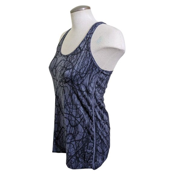 Lululemon Cool Racerback Coal Ground Nesting Black Bird Womens Size 8/10 Gym - Picture 4 of 6
